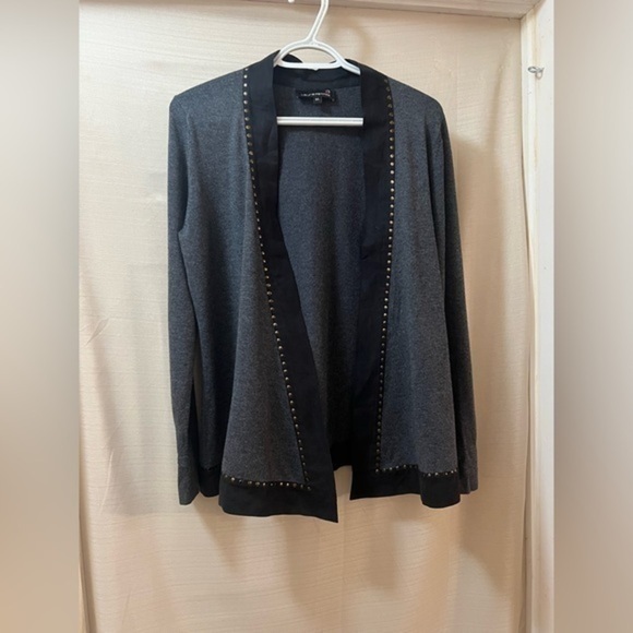 🔵Laura Petites women’s open front cardigan with metal accents size large - Picture 1 of 10